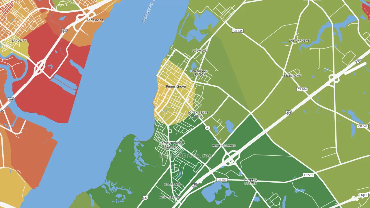 Penns Grove, NJ Map of Drug-Related Crime Rates