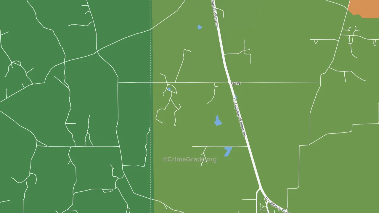 Penns, MS Map of Drug-Related Crime Rates