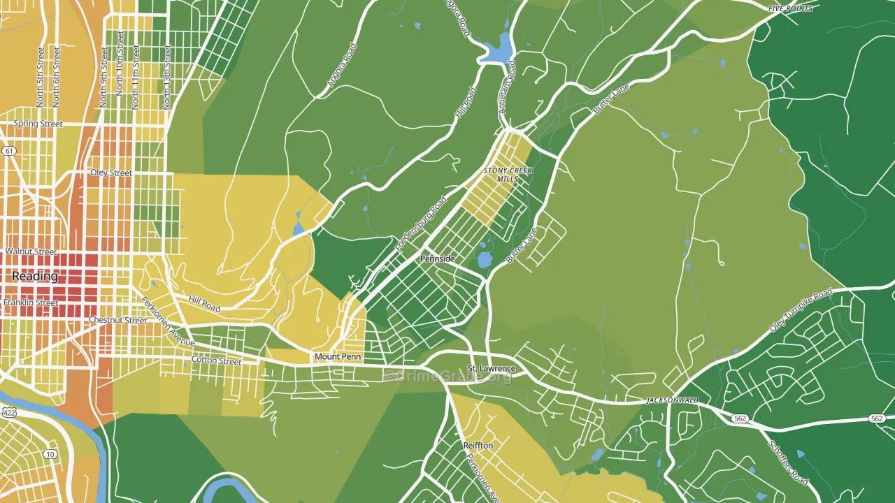 Pennside, PA Map of Drug-Related Crime Rates