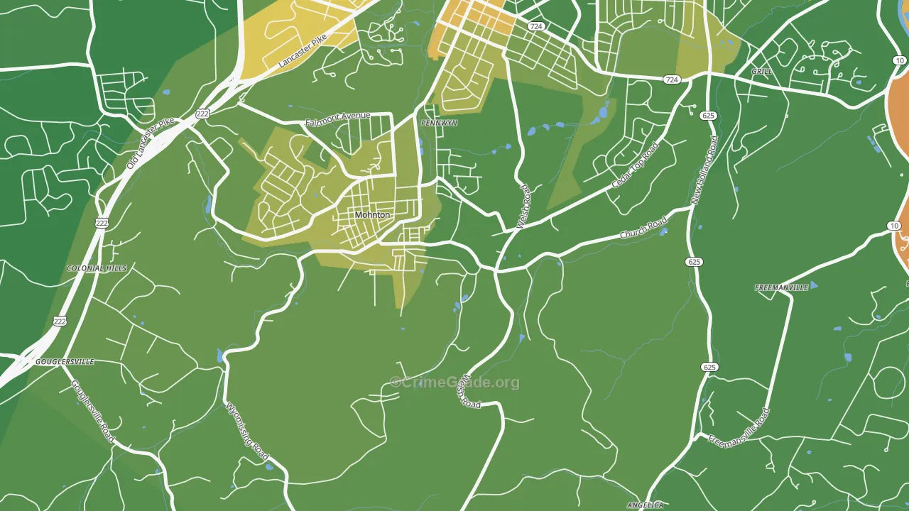 Pennwyn, PA Map of Drug-Related Crime Rates