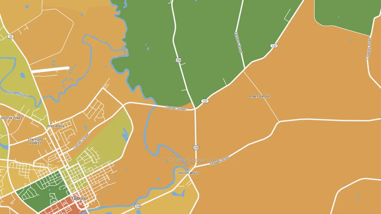 Penny Hill, NC Map of Drug-Related Crime Rates