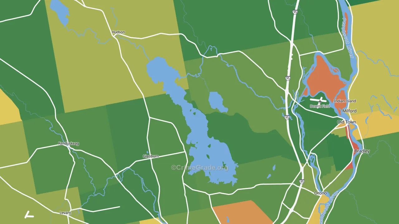 Penobscot County, ME Map of Drug-Related Crime Rates