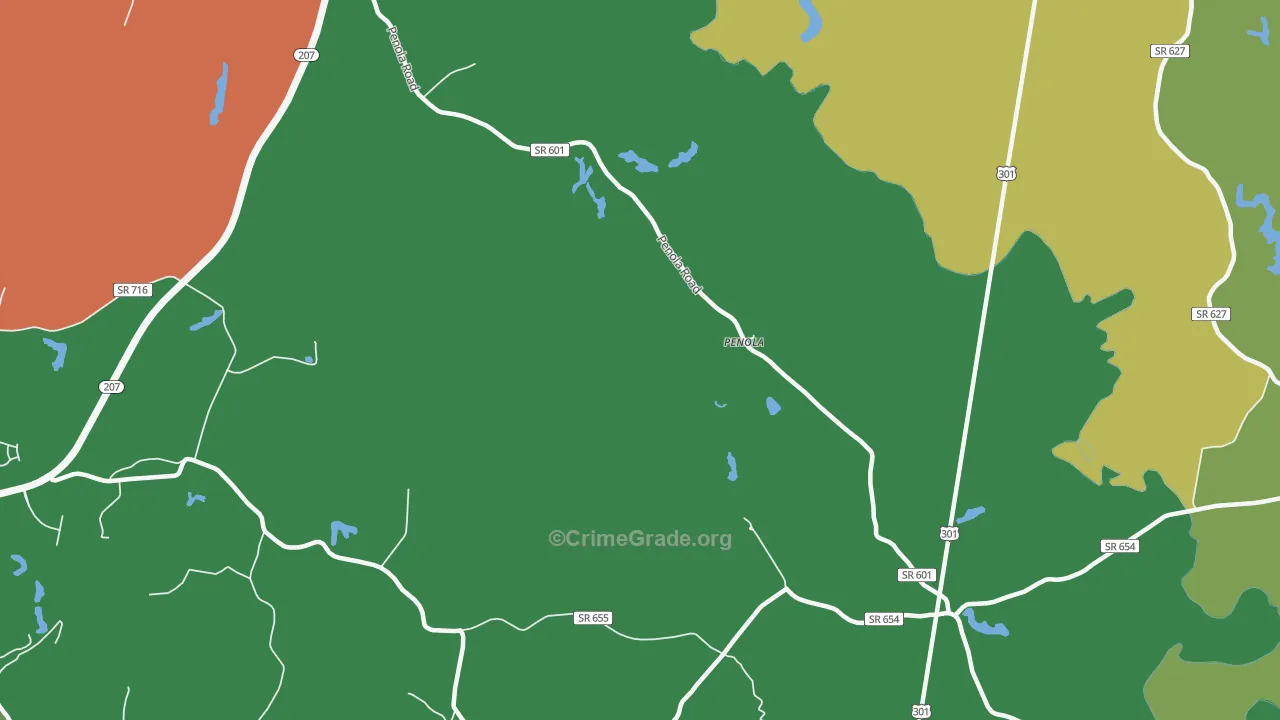 Penola, VA Map of Drug-Related Crime Rates