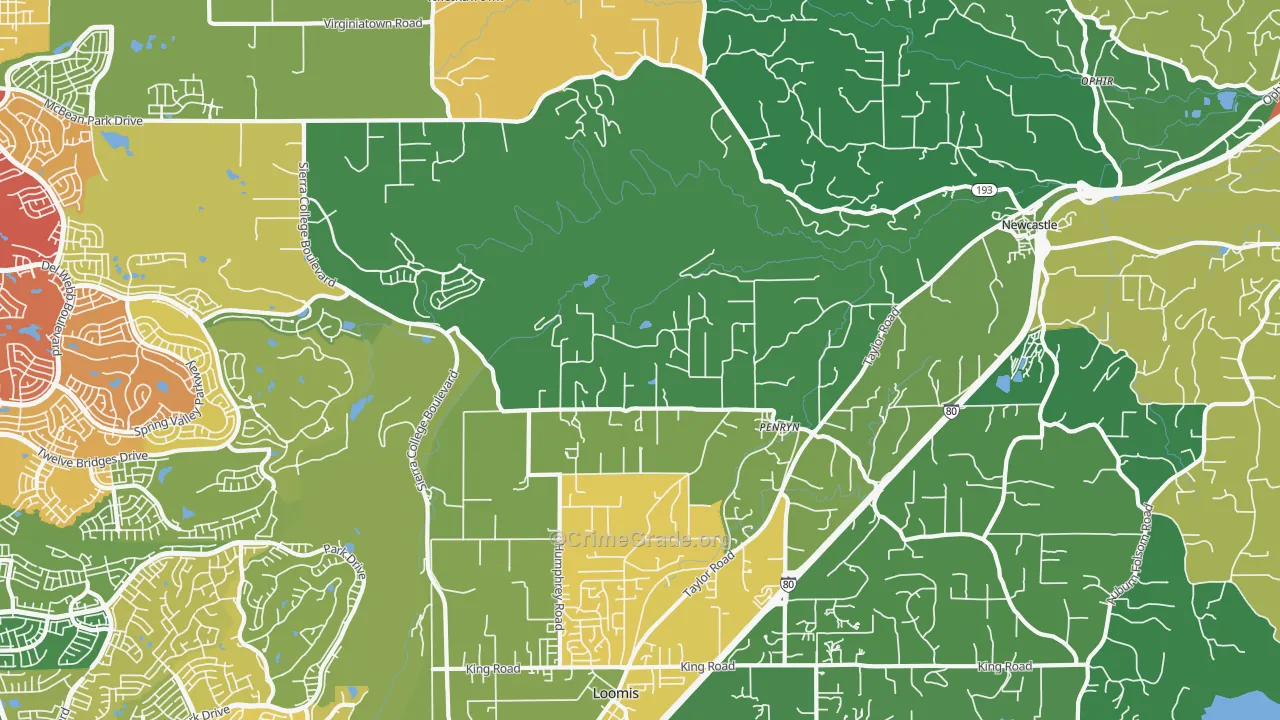 Penryn, CA Map of Drug-Related Crime Rates