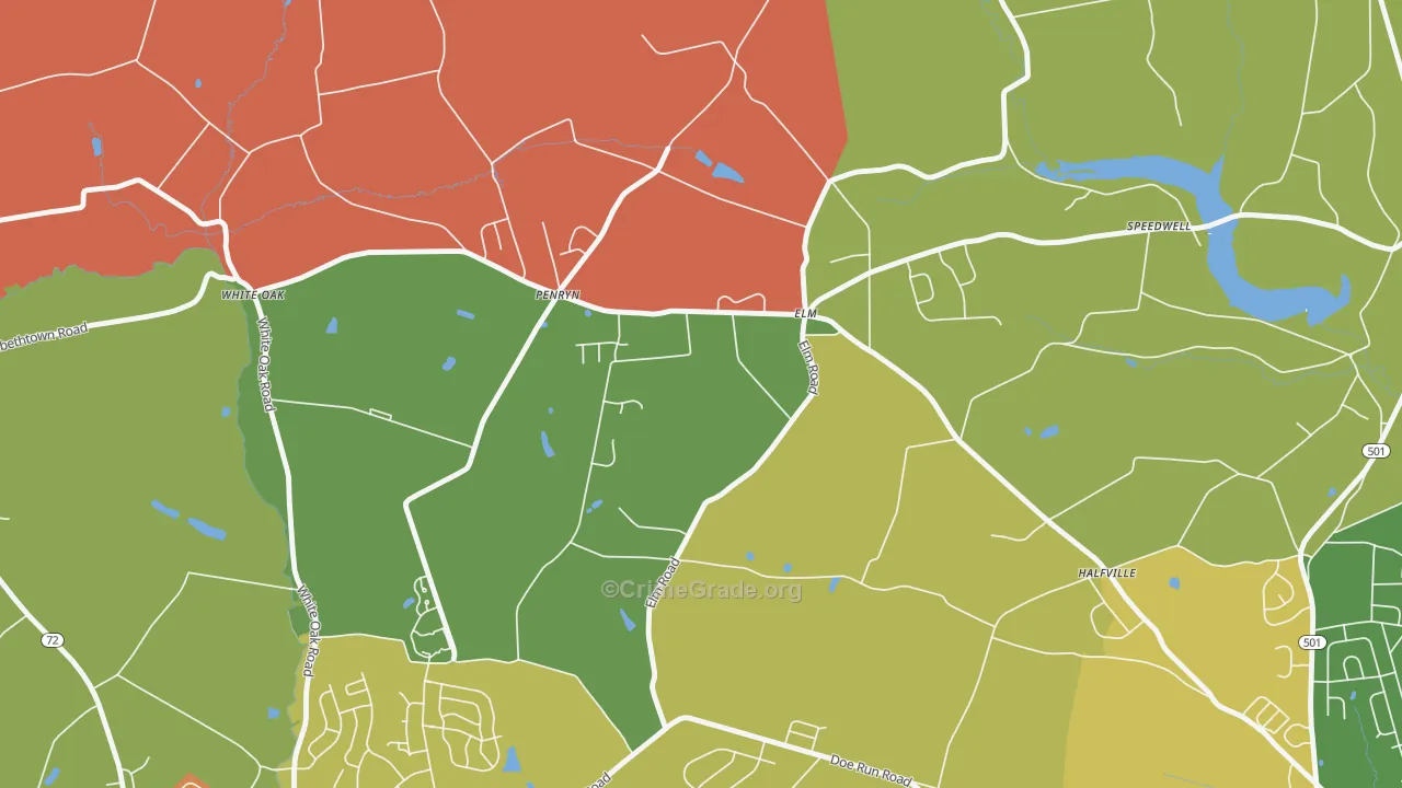 Penryn, PA Map of Drug-Related Crime Rates