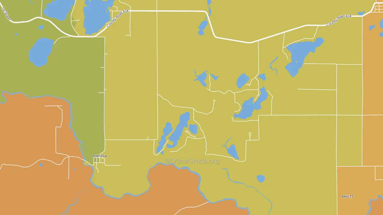 Pentoga, MI Map of Drug-Related Crime Rates