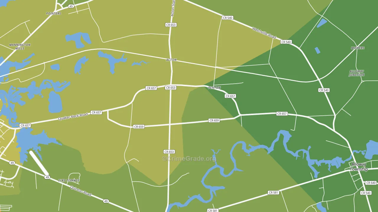 Penton, NJ Map of Drug-Related Crime Rates