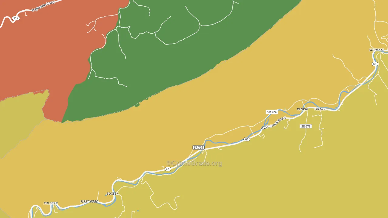 Penvir, VA Map of Drug-Related Crime Rates