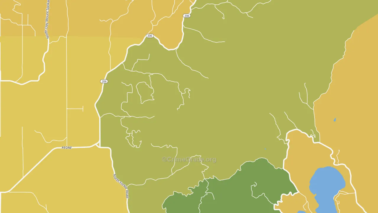 Peone, WA Map of Drug-Related Crime Rates