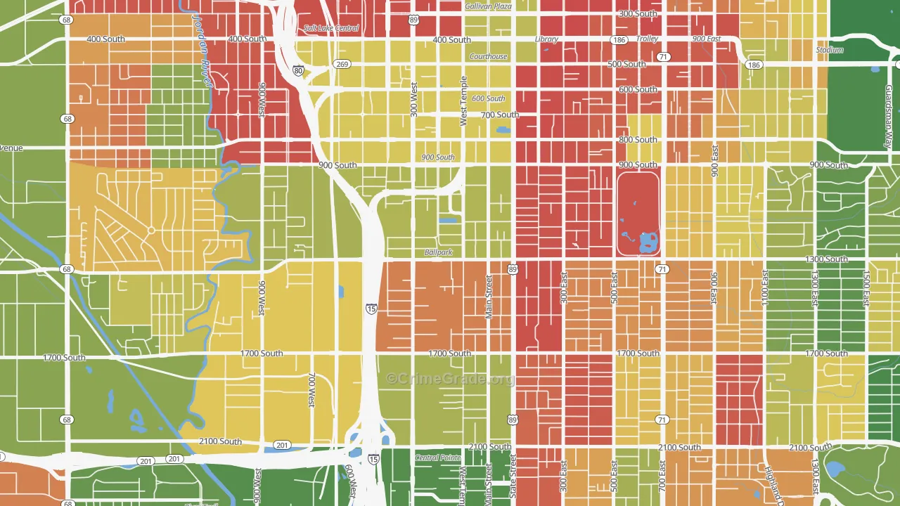 People's Freeway, Salt Lake City, UT Map of Drug-Related Crime Rates