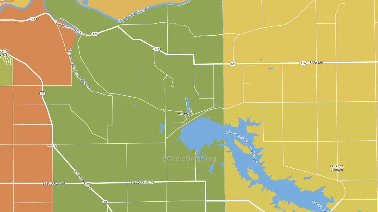 Peoria, IN Map of Drug-Related Crime Rates
