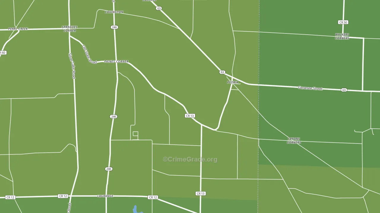 Peoria, NY Map of Drug-Related Crime Rates