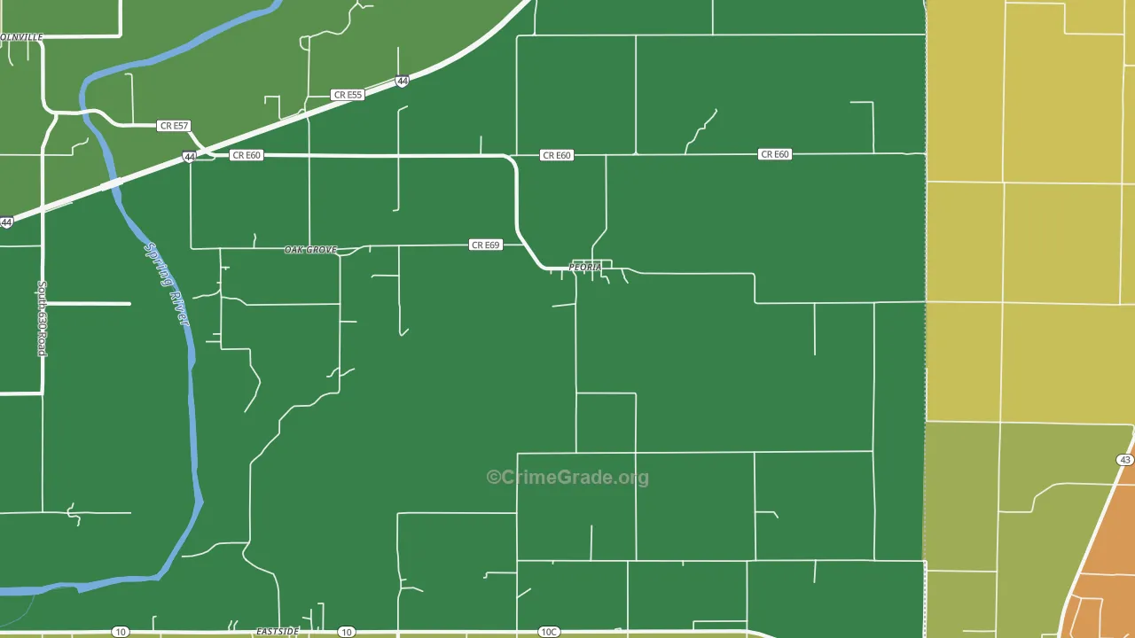 Peoria, OK Map of Drug-Related Crime Rates