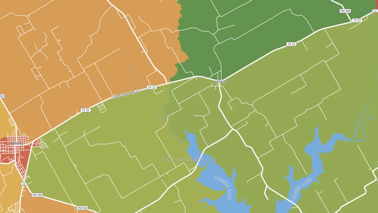 Peoria, TX Map of Drug-Related Crime Rates