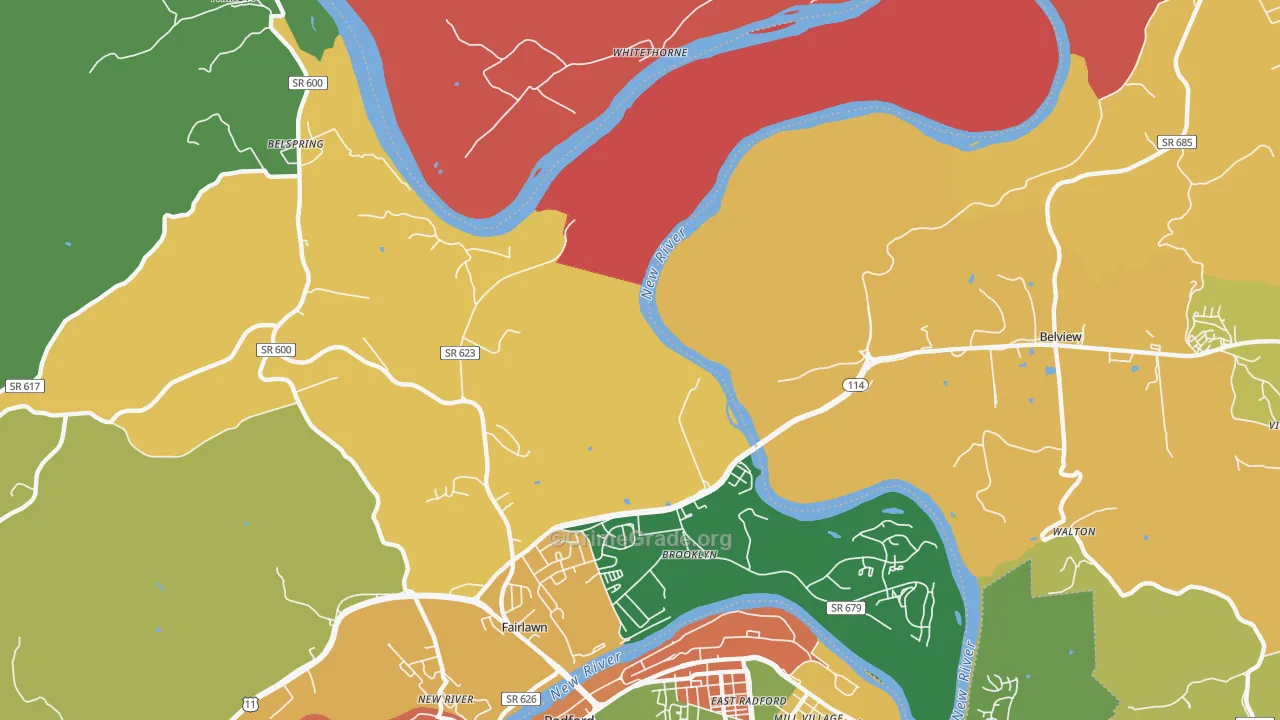 Pepper, VA Map of Drug-Related Crime Rates