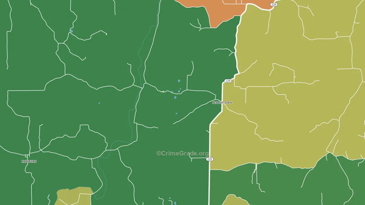 Peppertown, IN Map of Drug-Related Crime Rates