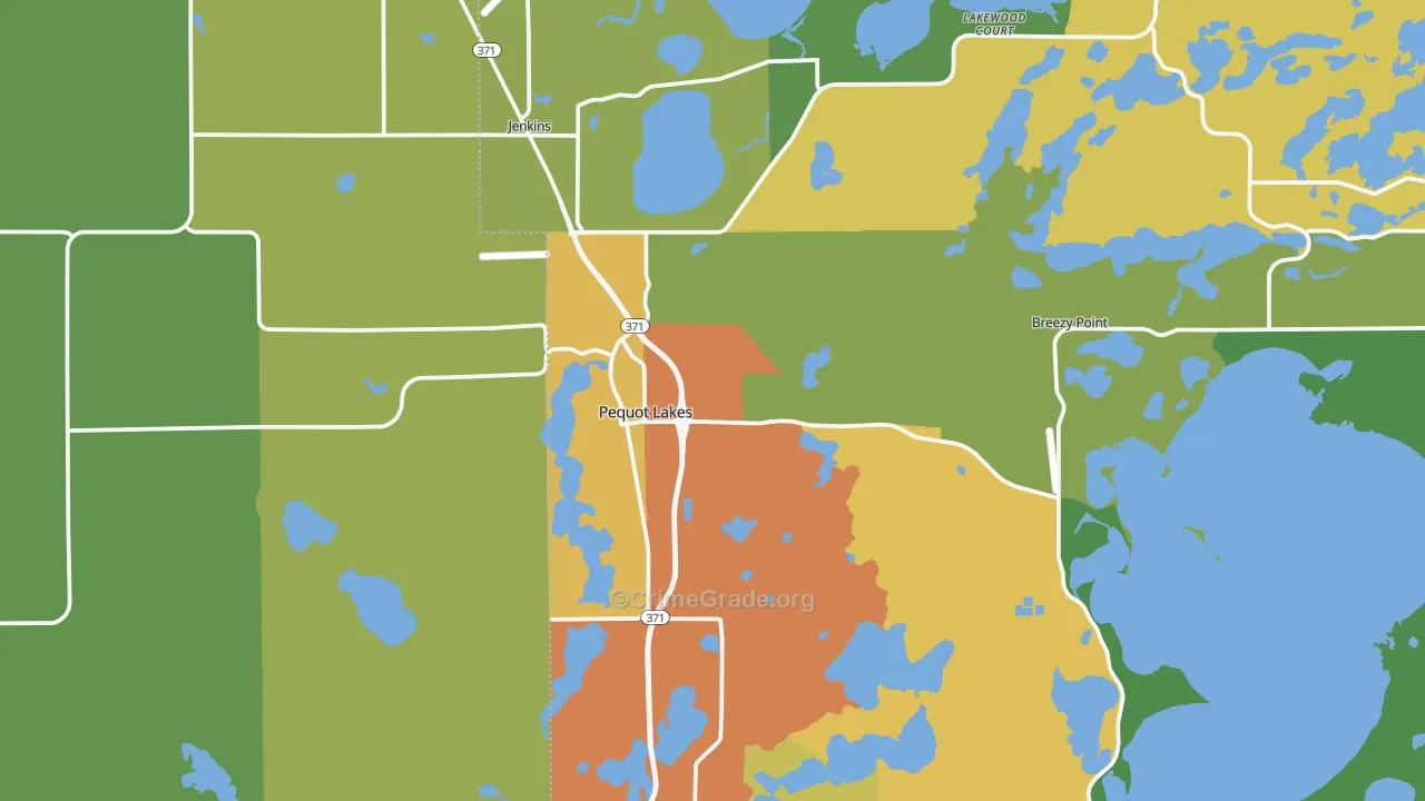 Pequot Lakes, MN Map of Drug-Related Crime Rates