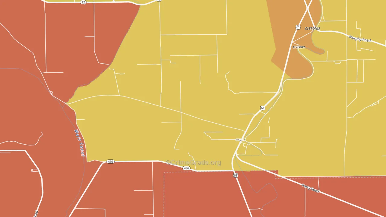 Percy, MS Map of Drug-Related Crime Rates