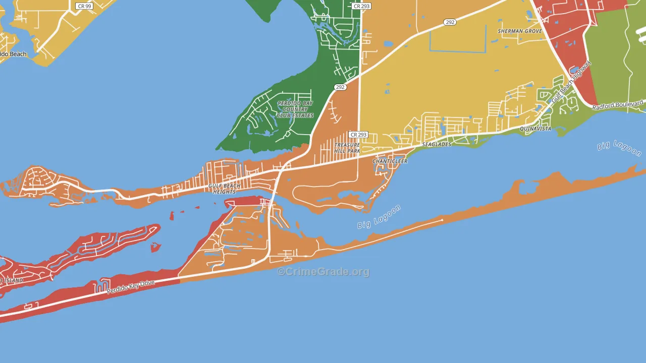 Perdido Key, FL Map of Drug-Related Crime Rates