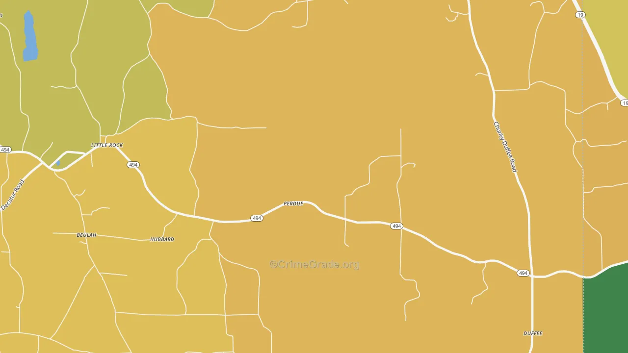 Perdue, MS Map of Drug-Related Crime Rates