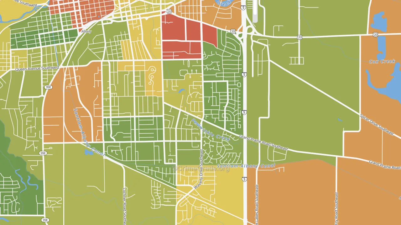 Periwinkle, Albany, OR Map of Drug-Related Crime Rates