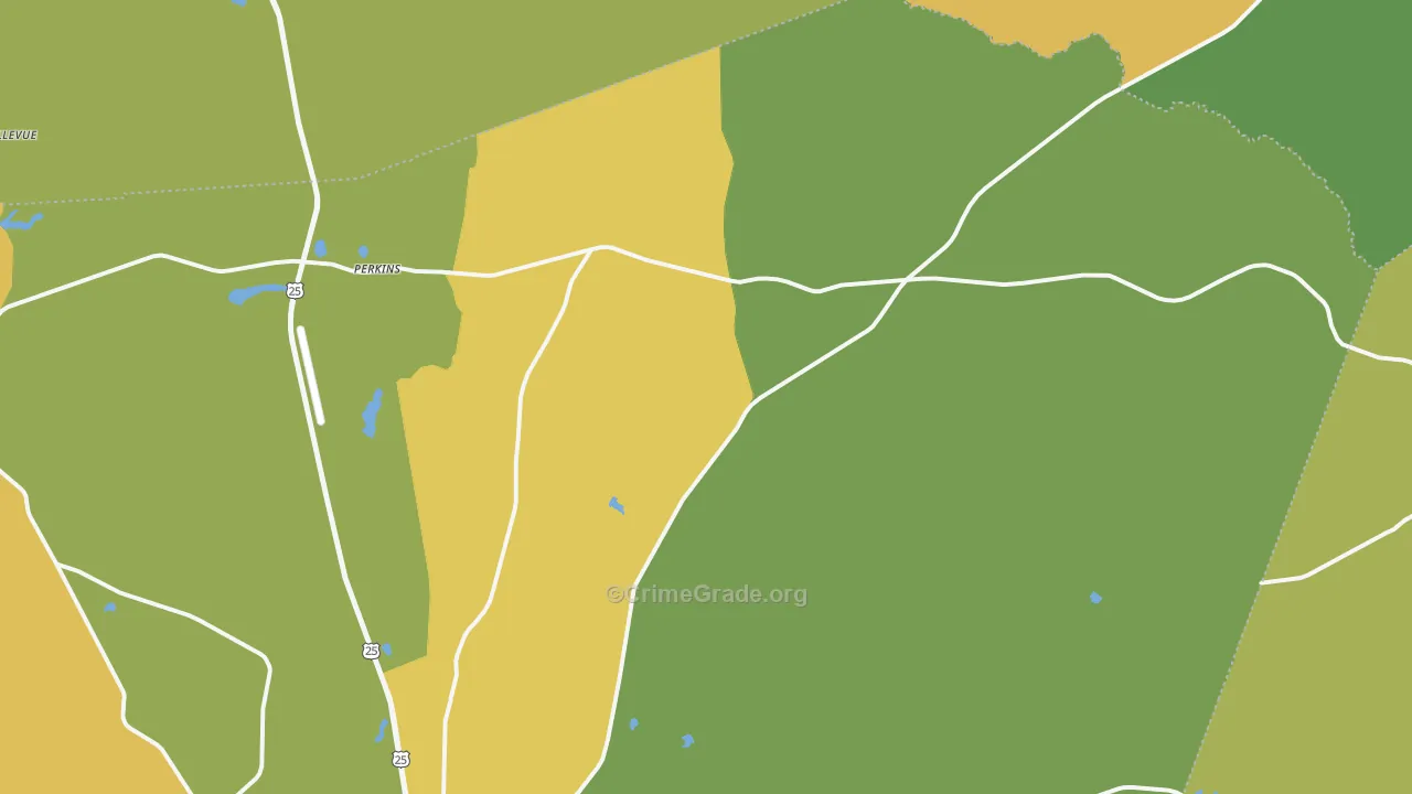 Perkins, GA Map of Drug-Related Crime Rates