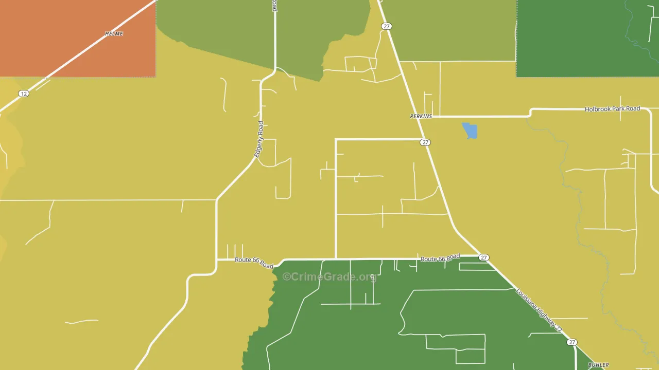 Perkins, LA Map of Drug-Related Crime Rates
