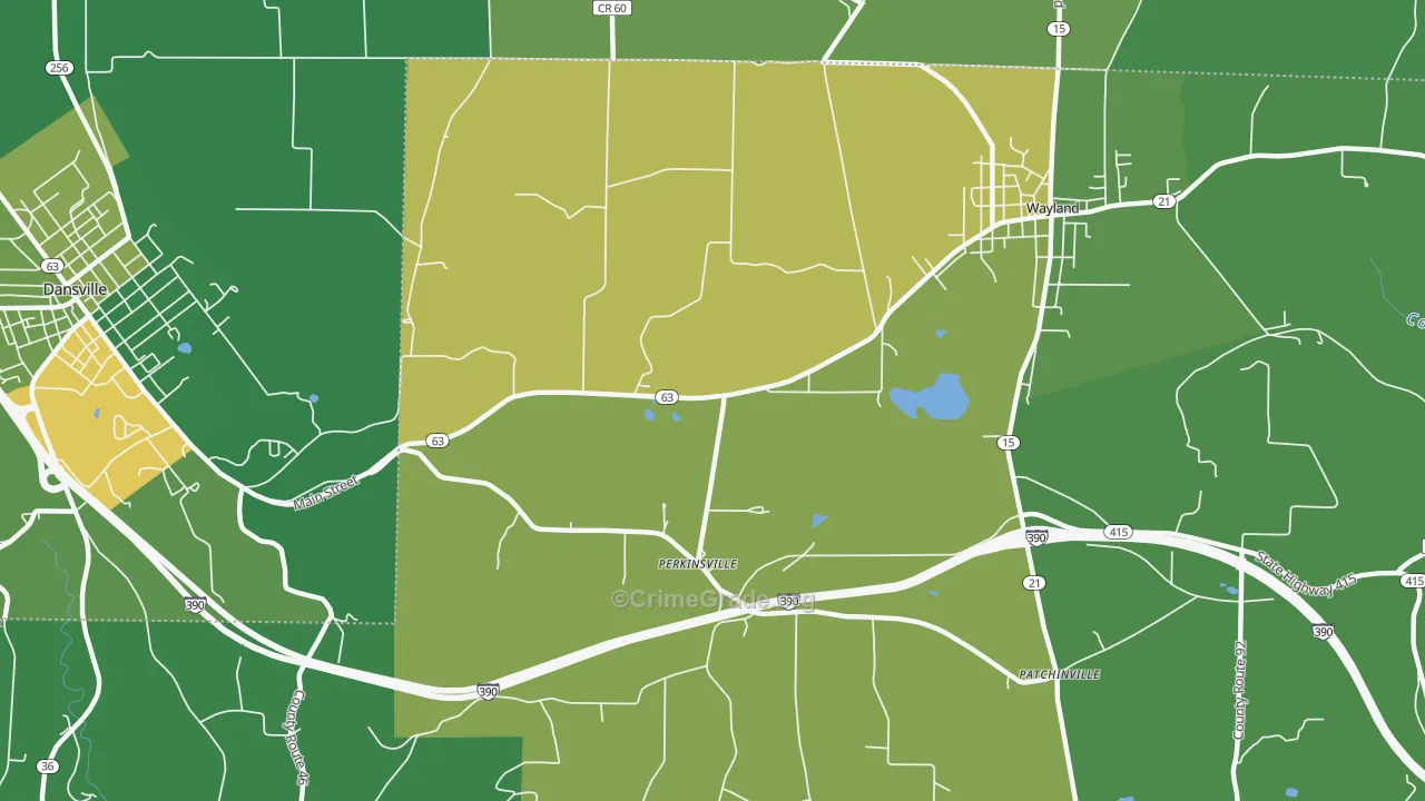 Perkinsville, NY Map of Drug-Related Crime Rates