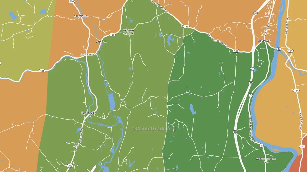 Perkinsville, VT Map of Drug-Related Crime Rates