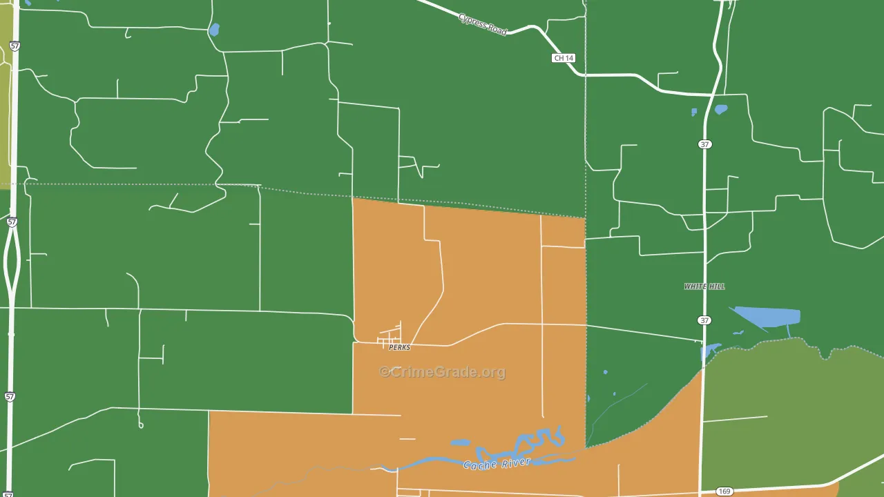 Perks, IL Map of Drug-Related Crime Rates