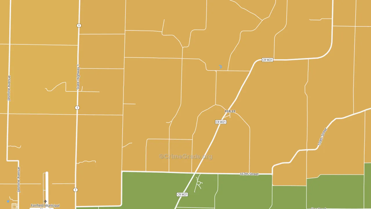 Perlee, IA Map of Drug-Related Crime Rates