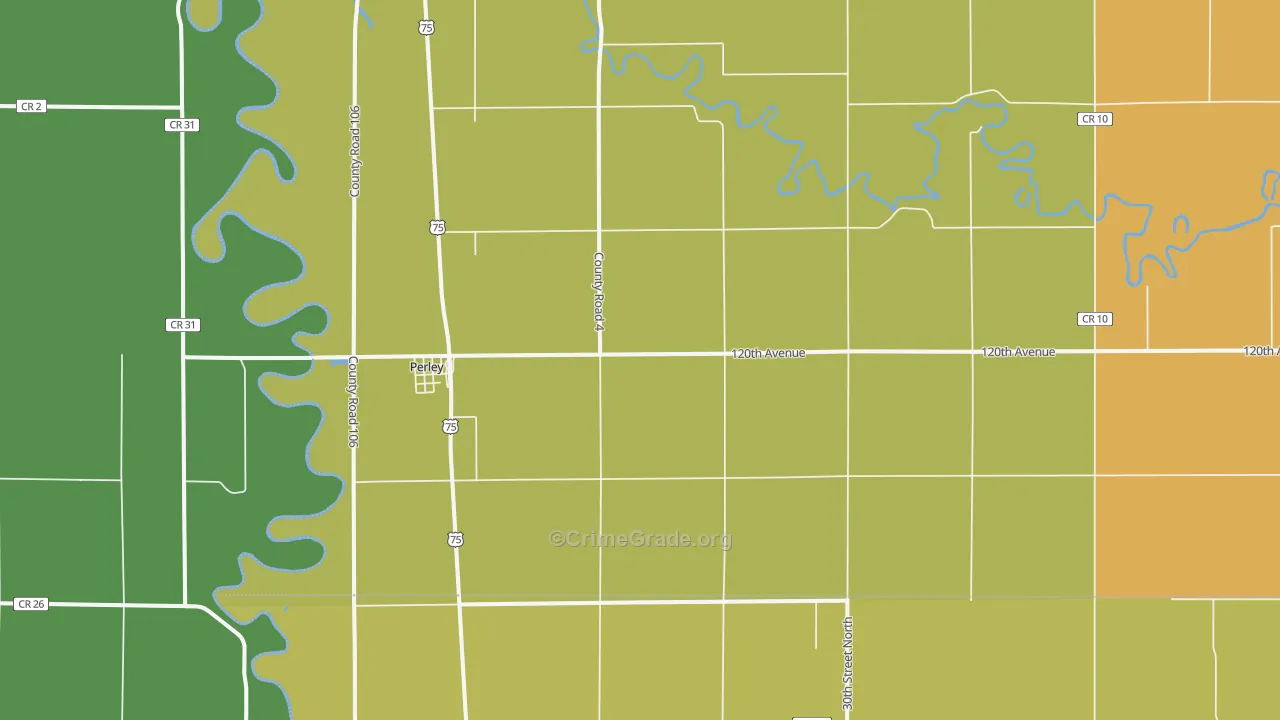 Perley, MN Map of Drug-Related Crime Rates