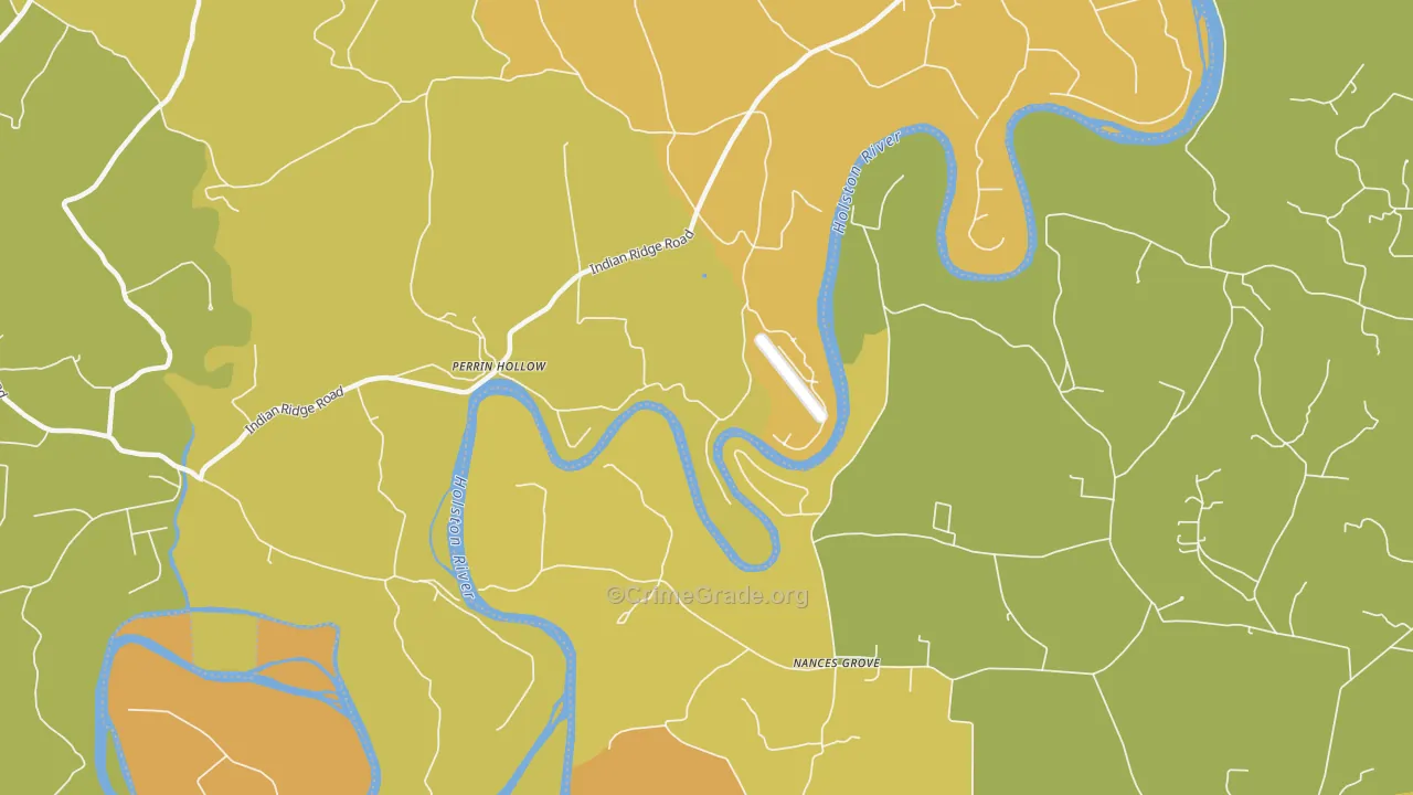 Perrin Hollow, TN Map of Drug-Related Crime Rates