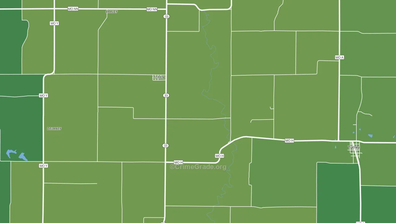 Perrin, MO Map of Drug-Related Crime Rates