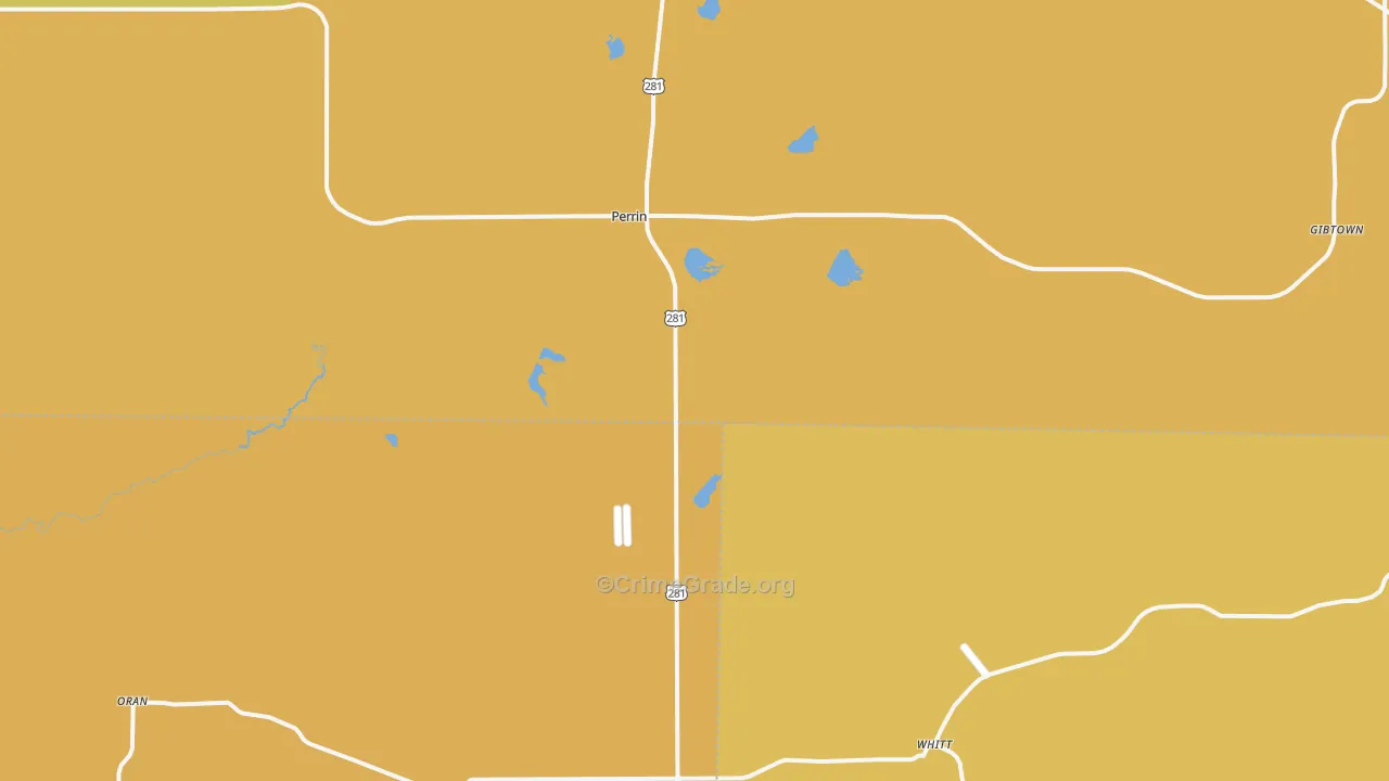 Perrin, TX Map of Drug-Related Crime Rates