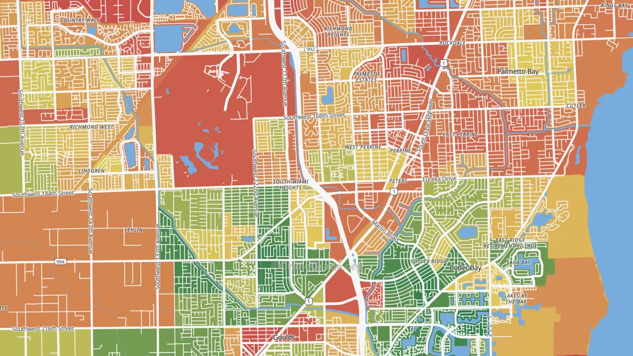 Perrine, FL Map of Drug-Related Crime Rates