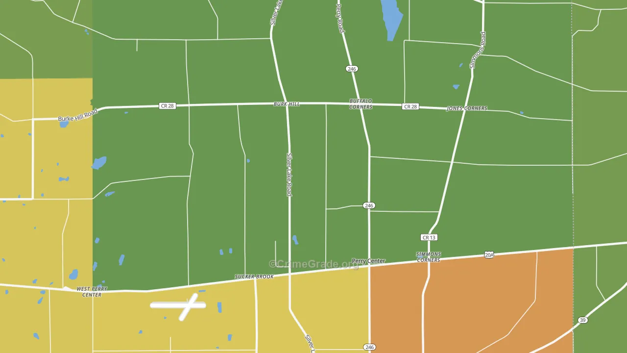 Perry Center, NY Map of Drug-Related Crime Rates