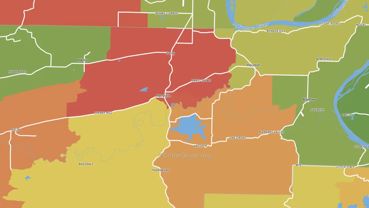 Perry County, AR Map of Drug-Related Crime Rates
