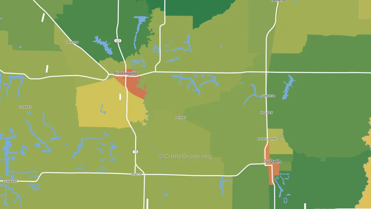 Perry County, IL Map of Drug-Related Crime Rates