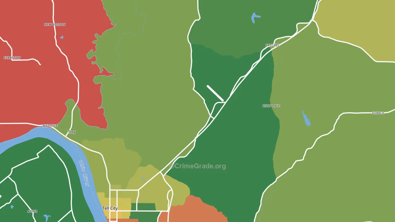 Perry County, IN Map of Drug-Related Crime Rates