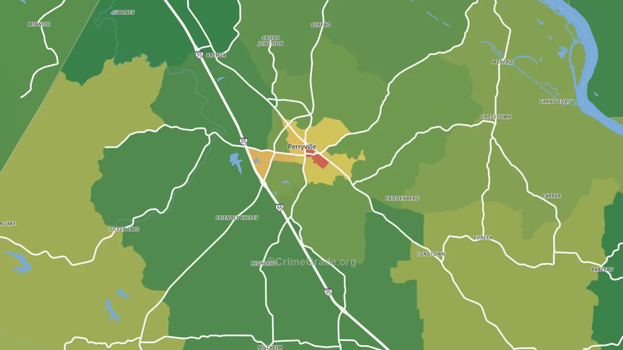 Perry County, MO Map of Drug-Related Crime Rates
