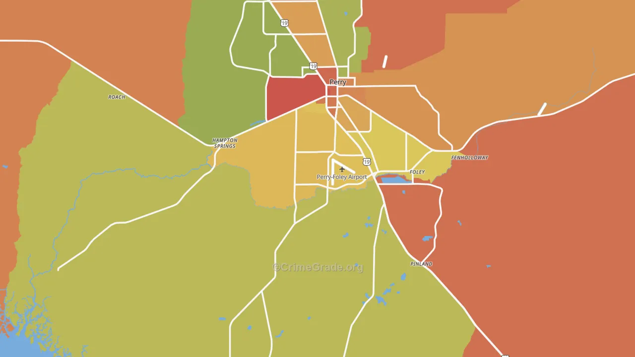 Perry, FL Map of Drug-Related Crime Rates