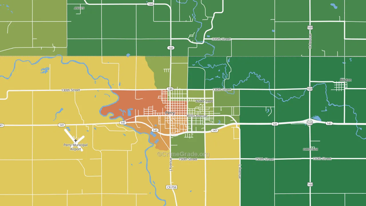 Perry, IA Map of Drug-Related Crime Rates