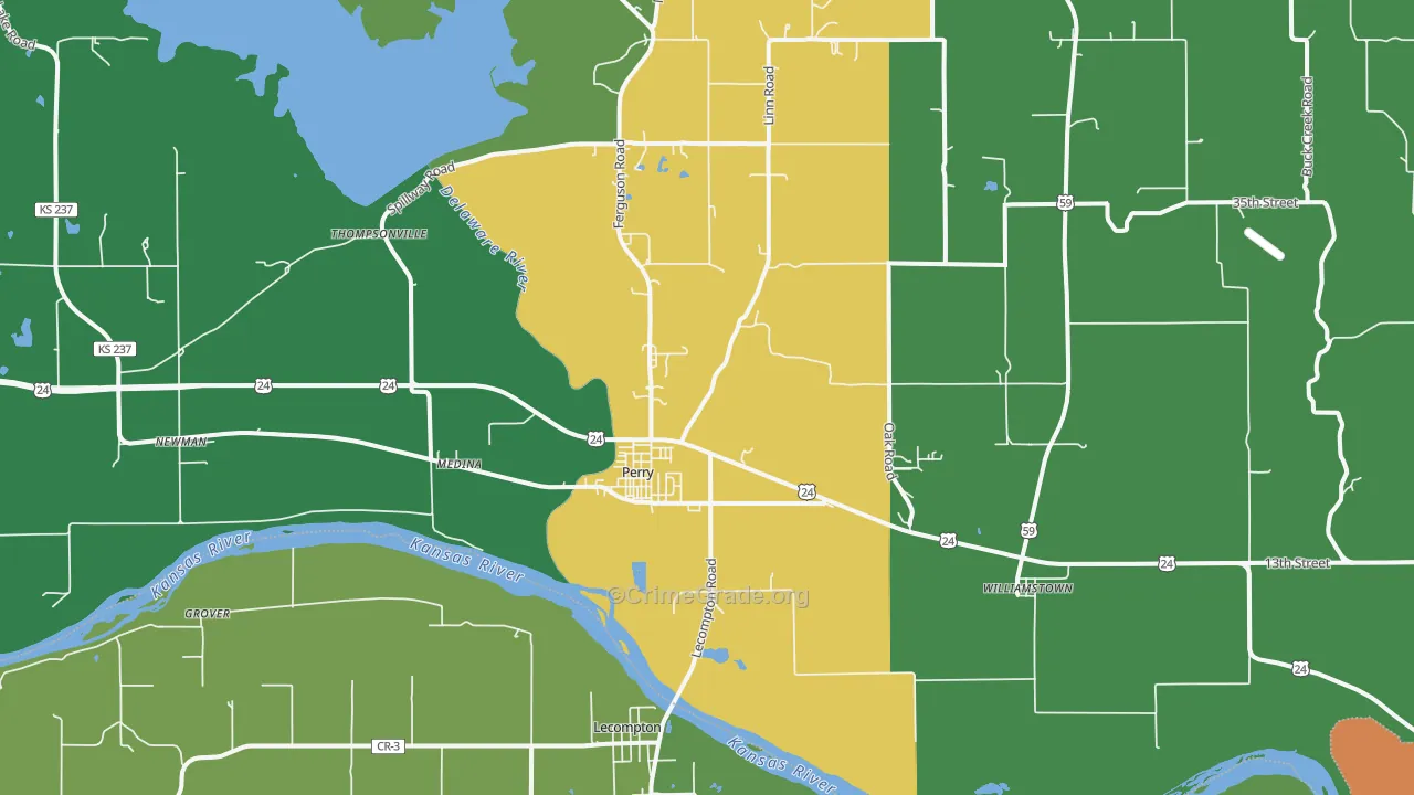 Perry, KS Map of Drug-Related Crime Rates