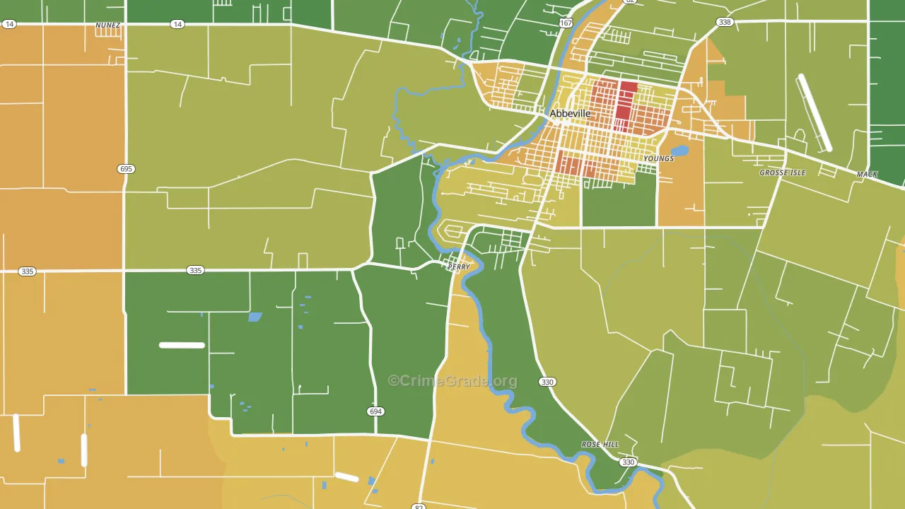 Perry, LA Map of Drug-Related Crime Rates