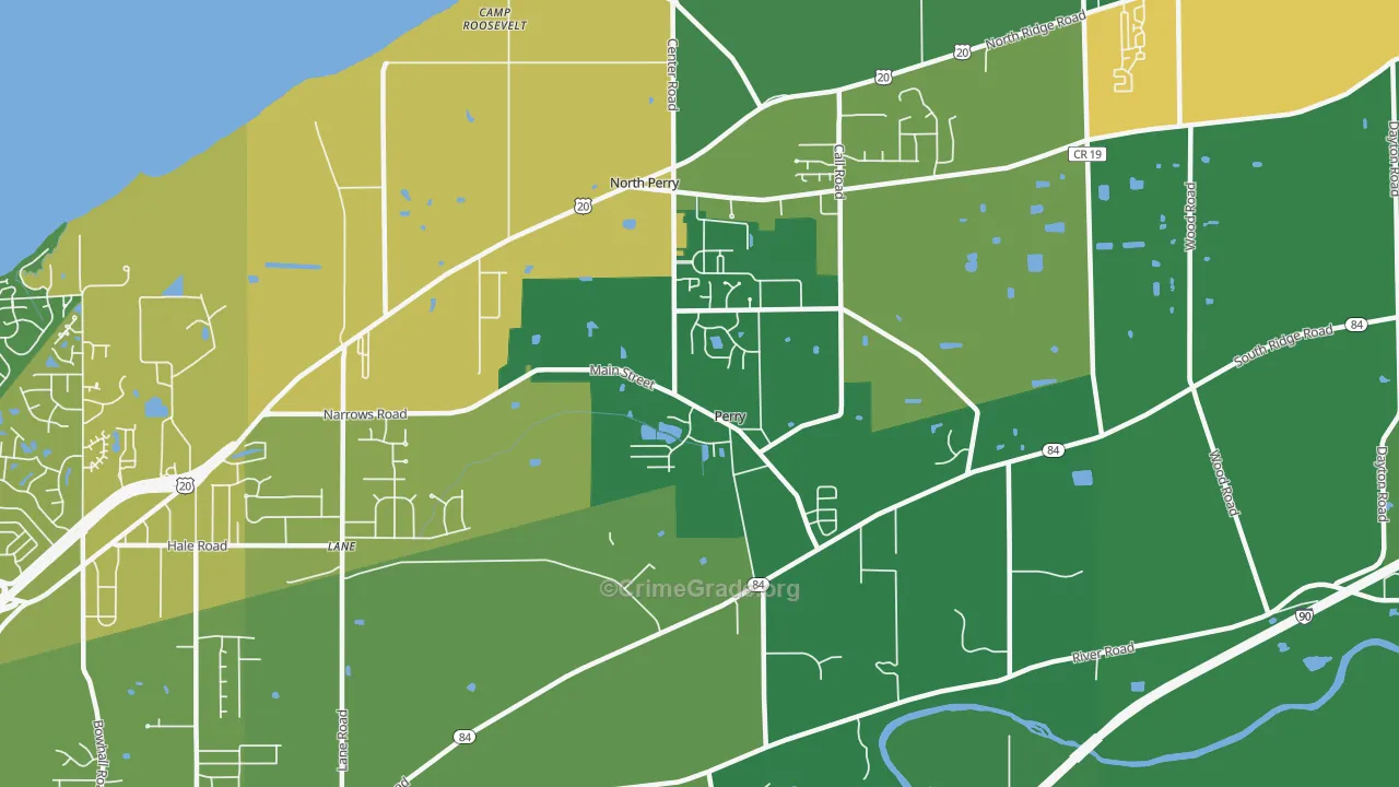 Perry, OH Map of Drug-Related Crime Rates