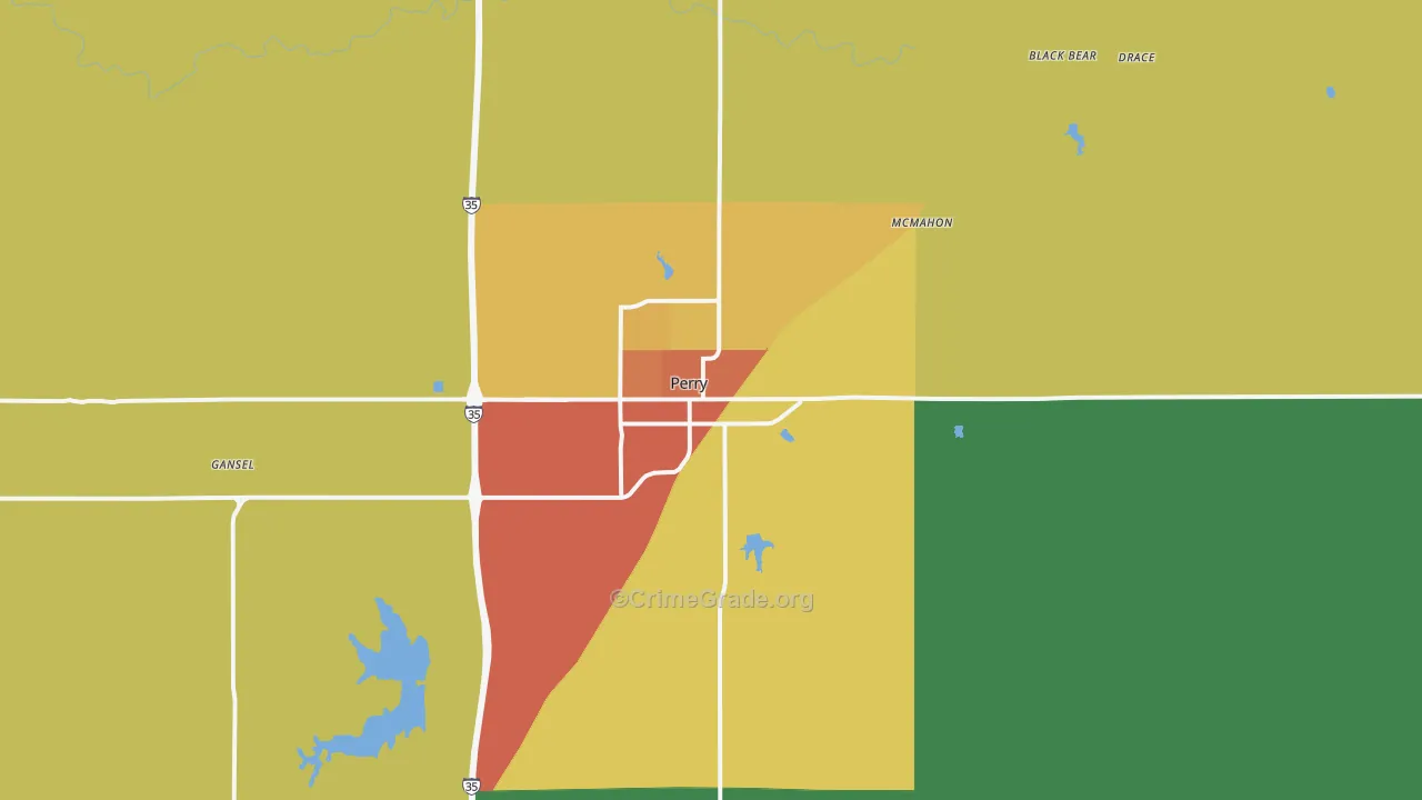 Perry, OK Map of Drug-Related Crime Rates