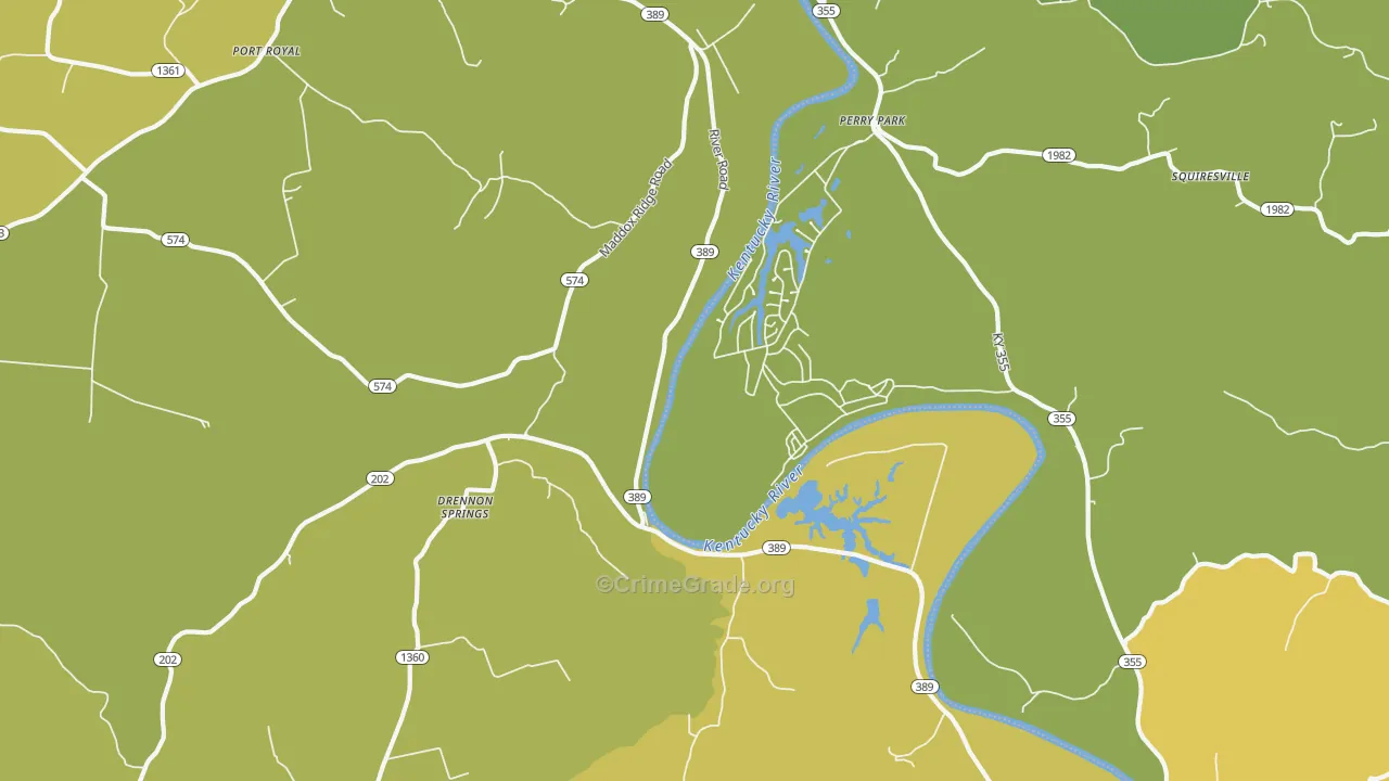 Perry Park, KY Map of Drug-Related Crime Rates