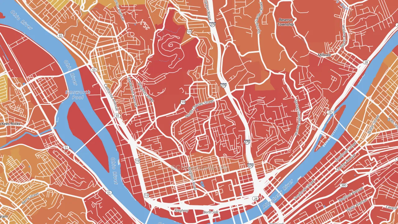 Perry South, Pittsburgh, PA Map of Drug-Related Crime Rates
