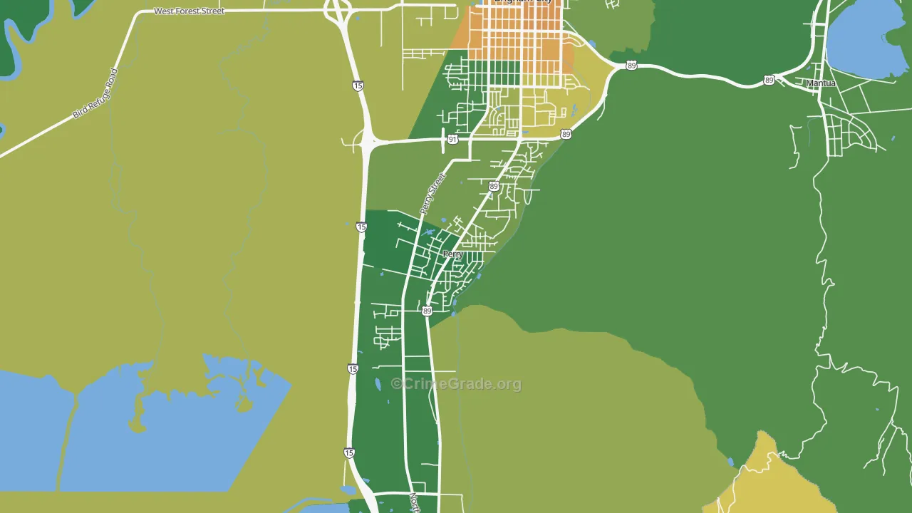 Perry, UT Map of Drug-Related Crime Rates